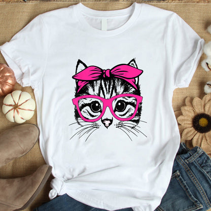 Cat Face Tie Dye Glasses Shirt, Mothers Day Gift TShirt, Black Cat Shirt, Cat Lovers Tee, Cat Mama Shirt, Cat Lover Gift, Cat Owner Tee