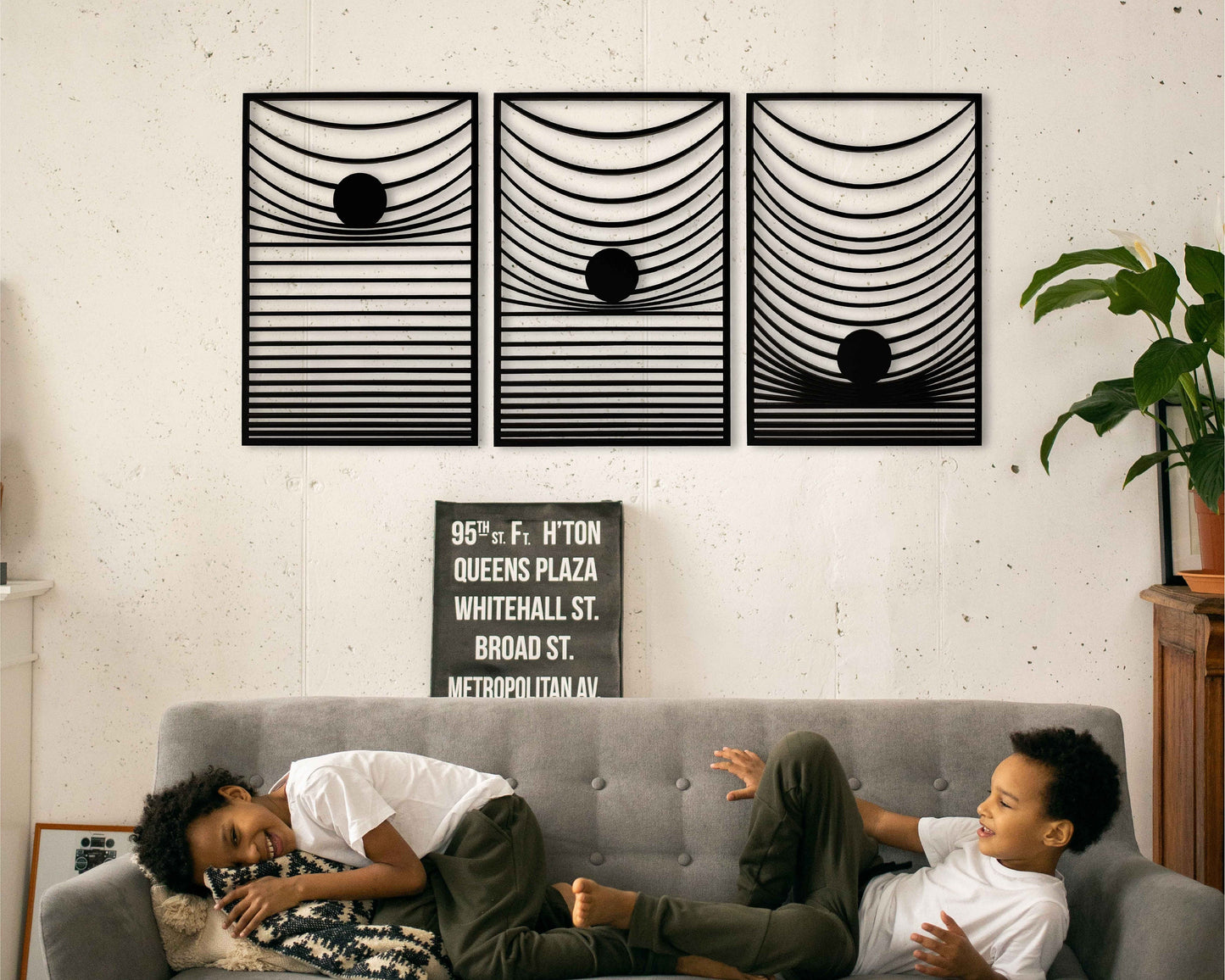 Gravity Wood Wall Art Set Of 3, Large Rectangular Wooden Wall Art, Aesthetic Wood Wall Art For Modern Interiors, Home Gift Wood Wall Panels