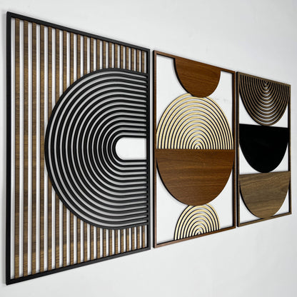 Mid Century Modern Wood Wall Art, Boho Wooden Wall Art For Home & Office, Abstract Wood Wall Decor In Midcentury Modern Style, Home Gift #58