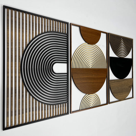 Mid Century Modern Wood Wall Art, Boho Wooden Wall Art For Home & Office, Abstract Wood Wall Decor In Midcentury Modern Style, Home Gift #58