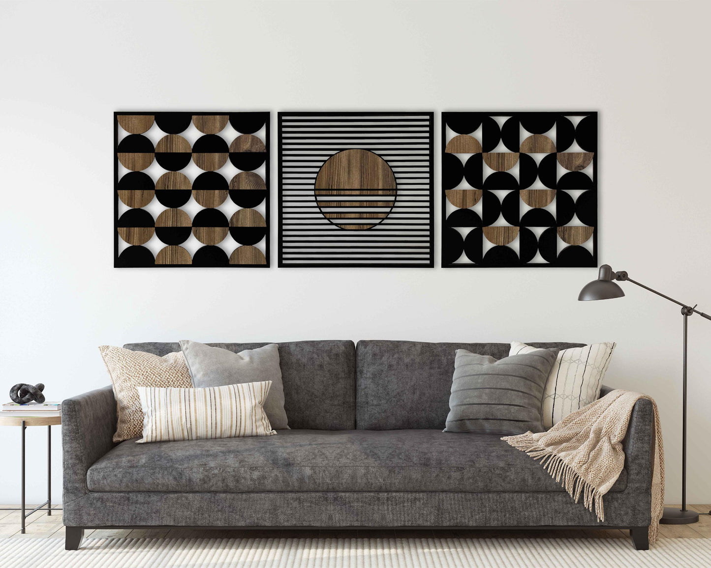 Geometric Bauhaus Wooden Wall Decor Set, Bauhaus Style Aesthetic Wood Panels, Abstract Mid Century Wall Art For Inrerior Decoration #85