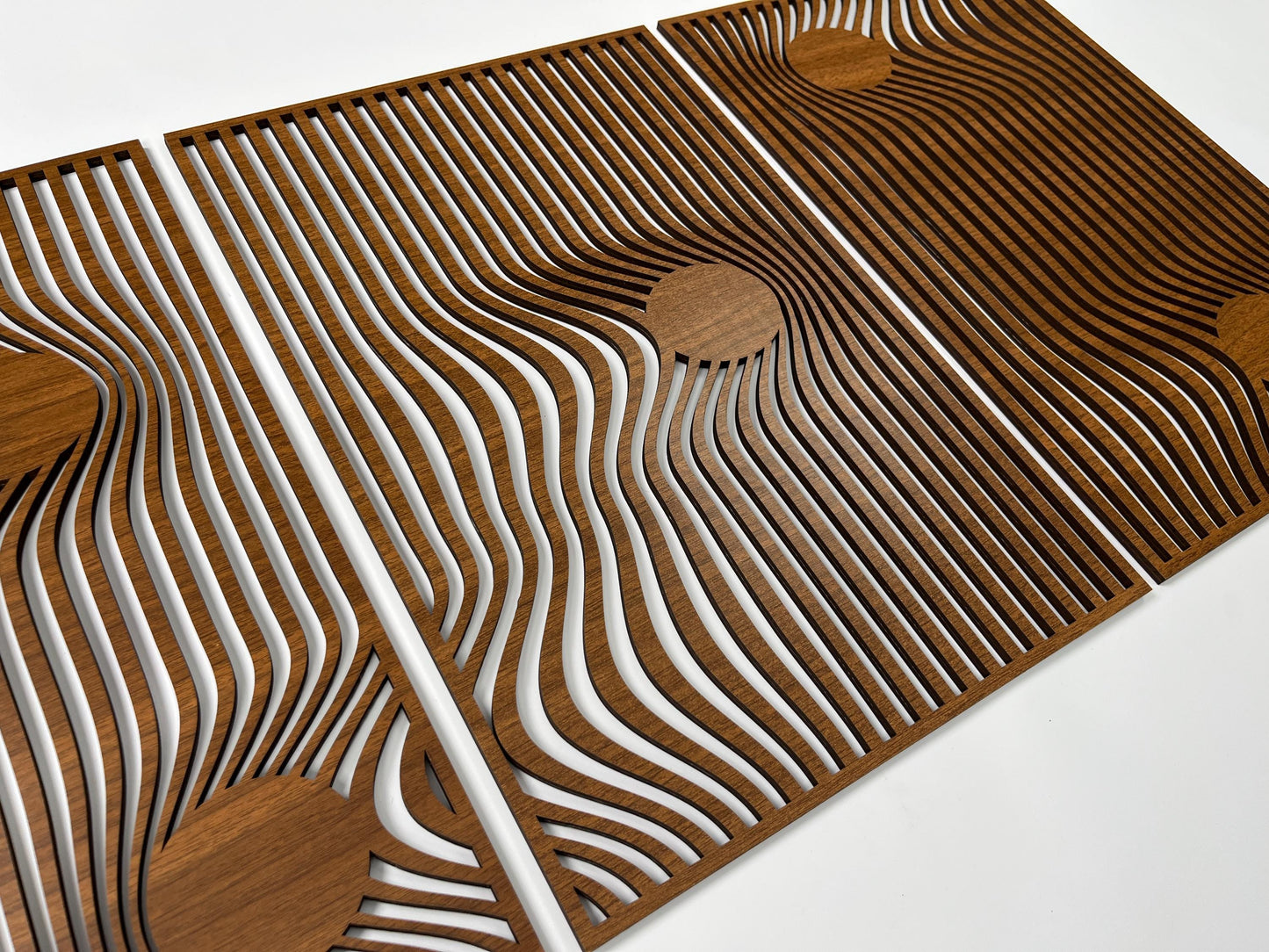 Abstract Wood Wall Art With Set Of 3 Gravity Flow, Scandinavian Mid Century Modern Wall Panels, Minimalist Wooden Wall Decor, Home Gifts #98