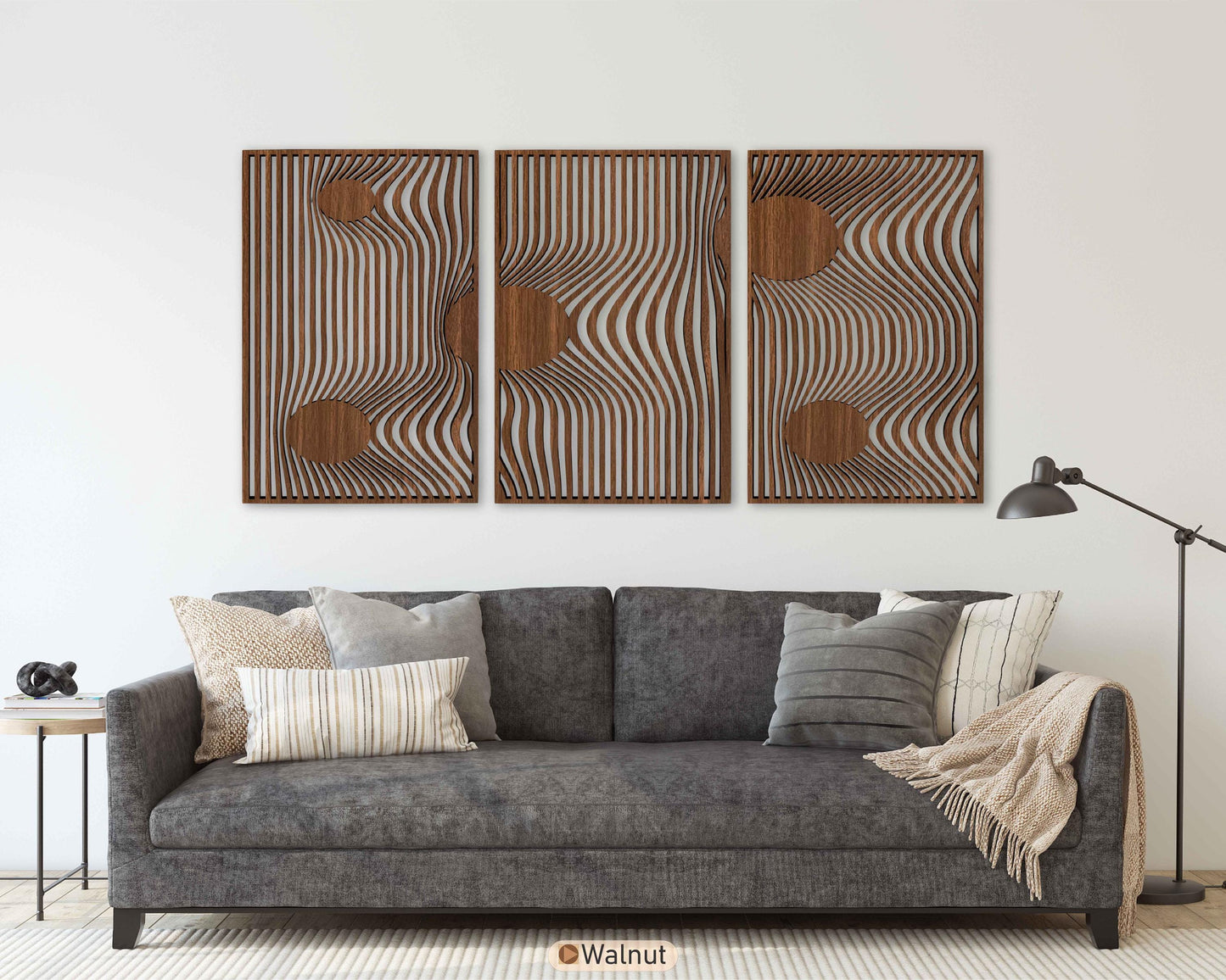 Modern Wood Wall Art With Optical Illusion, Oversized Mid Century Wave Wall Panels, Abstract Gravity Wooden Decor, Boho Housewarming Gift 99