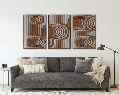 Modern Wood Wall Art With Optical Illusion, Oversized Mid Century Wave Wall Panels, Abstract Gravity Wooden Decor, Boho Housewarming Gift 99
