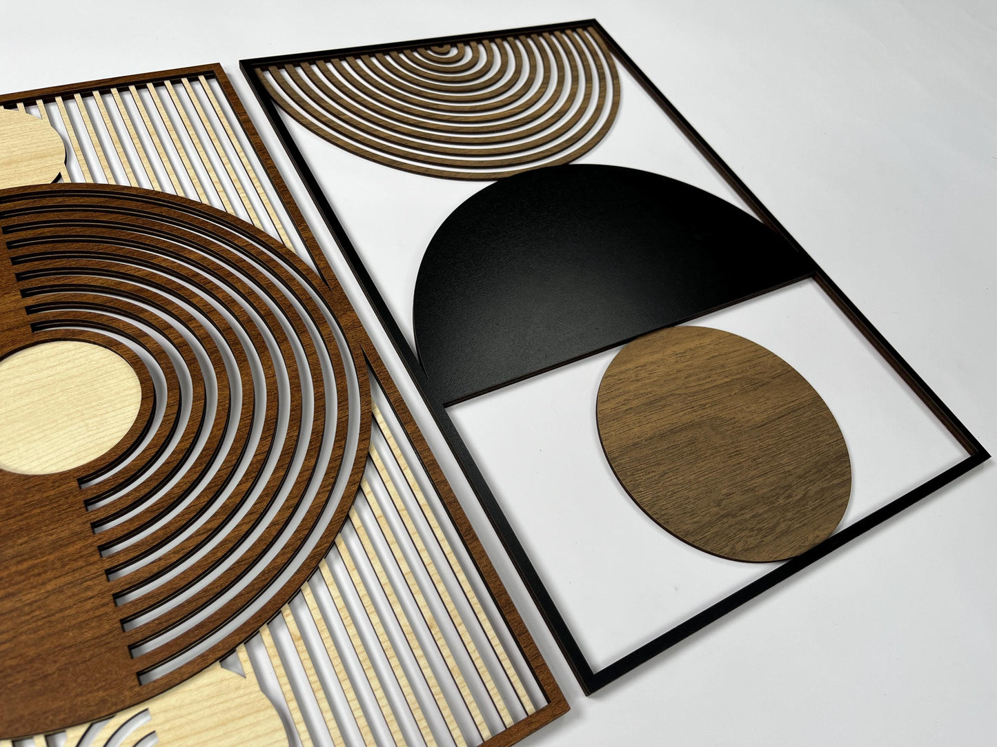 Mid Century Modern Wood Wall Art, Abstract Scandinavian Wooden Wall Decor, Geometric Boho Wall Panels, Contemporary Home Accents Gift #116