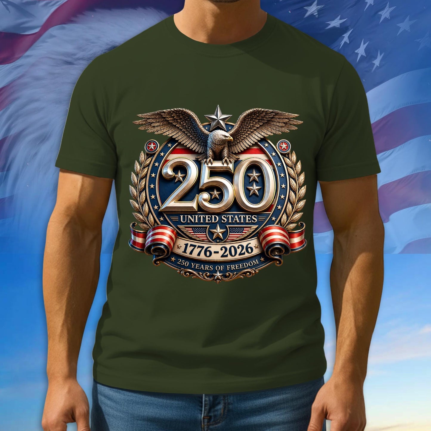 250 Years Of Freedom Shirt, 1776 - 2026 Patriotic Tshirt, Multicolor Tee For Independence Day, 250th Anniversary Gifts